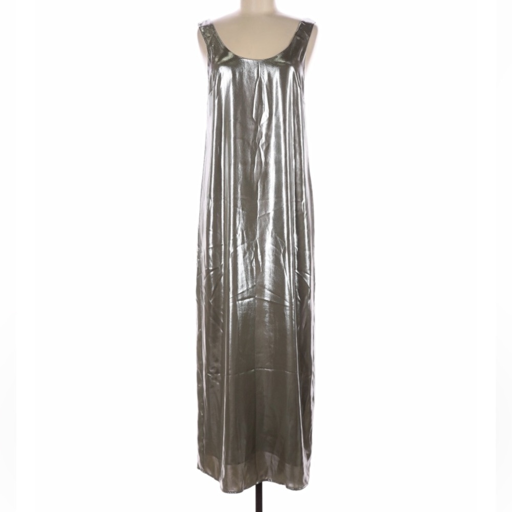 Metallic Silver Banana Republic Wedding Guest Prom Dress